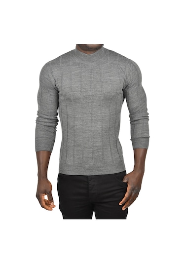 Deepsea Erkek Füme Slim Fit Likralı Tüylenme Yapmayan Yarım Balıkçı Çizgili Triko Yarım Boğazlı Kazak 2505503 Füme Deepsea Erkek Füme Slim Fit Likralı Tüylenme Yapmayan Yarım Balıkçı Çizgili Triko Yarım Boğazlı Kazak 2505503 Füme