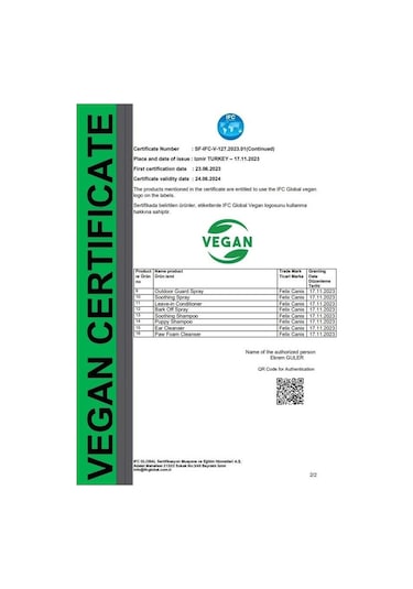 Felix Canis Köpekler İçin Dış Mekan Koruma Spreyi Organik Vegan 250 ML