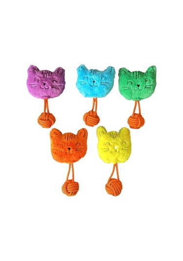 Sesli Peluş İpli Mutlu Kedi Köpek Oyuncağı 26 Cm Çeşitli Renklerde