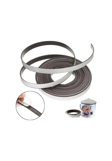 2 Metre 12Mm Şerit Magnet Mıknatıs, Arkası Yapışkanlı