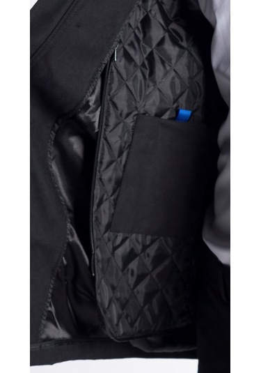 Sposo 1620 Su Itici Kumaş Yakası Ve Içi Çıkmalı Siyah Erkek Kaban Siyah