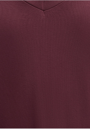 Mavi - V Yaka Bordo Basic Viskoz Tişört 167714-70393 Bordo