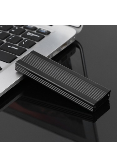 M.2 Nvme/sata Çift Protokollü Mobil Sabit Disk Kutusu Usb3.1 Tip-c Harici Ssd Muhafazası Alüminyum Alaşımlı Kabuk Siyah