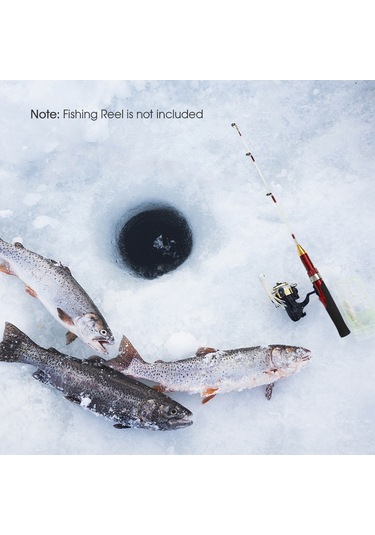 Lemestar Kırmızı Cam Elyaf 50cm Buz Balıkçılığı Kamışı, Dürtüye Dayanıklı, Kaymazsız Tutamaklı, Taşınması Kolay, Deniz Ve Tatlı Su Uygun