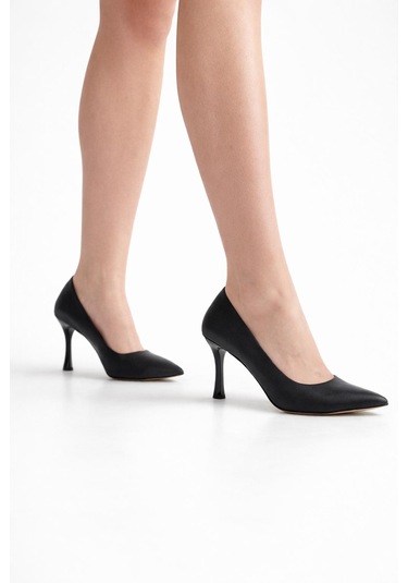 Tual Shoes Kadın Mat Siyah Stiletto Siyah Mat