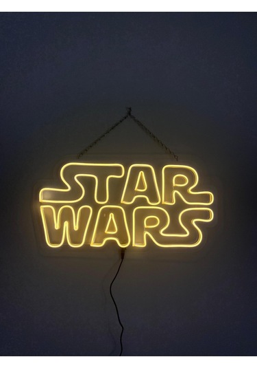 Star Wars Neon Tabela Neon Led Işıklı Tablo 70 X 40 Cm Renkli