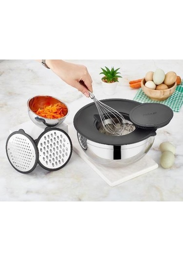 Noble Life 4 Parça Rendeli Karıştırma Ve Saklama Kabı Çok Renkli