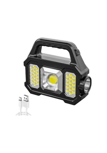 Createtech Yürüyüş Usb Torch Taşınabilir Su Siyah Şarj Led Kamp Işık Işığı İçin Güneş Güçlü Geçirmez Feneri Fener El Edilebilir Dişli Cob/led 6 500lm 2205a Xj Siyah