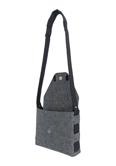 Kız Çocuk Omuz Çantası Keçe Sağlıklı Dikişsiz Etkinlik Günlük Çanta Gri-siyah Gri