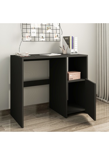 Kuzey Tek Kapaklı Çalışma Masası Minimal Tasarım Antrasit