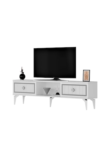 150 CM NİL TV SEHPASI (ALT MODÜL) BEYAZ-GÜMÜŞ