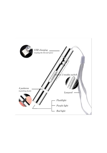 Qingmipy Usb Şarjlı 3 Modlu Kedi Oyuncağı - Avlanma İçin Eğlenceli Ve Eğitici Gümüş