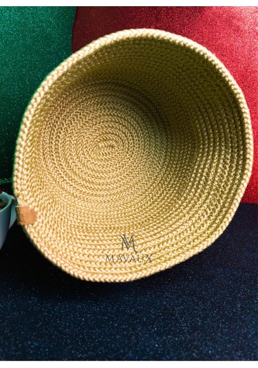 Çok Amaçlı, 25cm - 20 Cm -23 Cm Jüt, Sepet, Hasır, Dokuma Sepet, Düzenleyici Sarı
