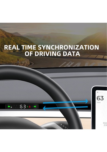 Suofeng Model 3/y İçin Gizli Hud Gösterge Paneli - Hız, Vites, Sinyal Ve Pil Bilgileri