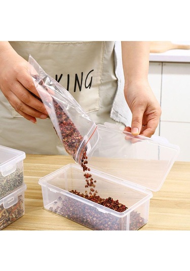 Dayanıklı Sızdırmaz Saklama Kutusu Toz Geçirmez Baharatlık Üç Özellik Şeffaf Kutu Mutfak ŞEffaf