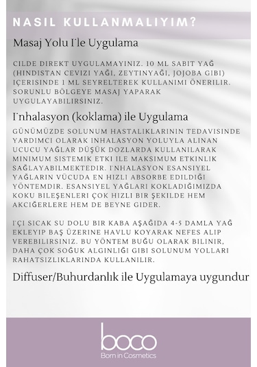 Boco Born In Cosmetics %100 Saf Lavanta Uçucu Yağı 10 ML