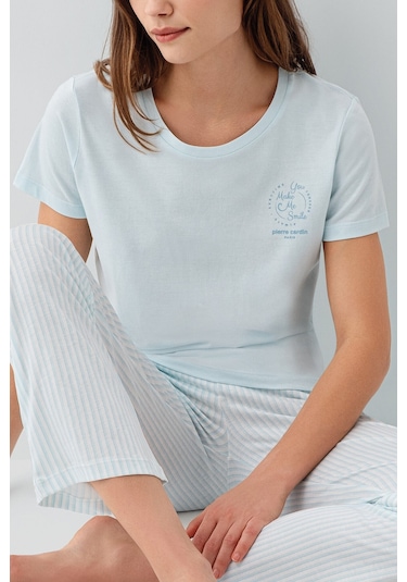Pierre Cardin Kadın Mavi Pijama Takım Pc9201-s-v2 Mavi