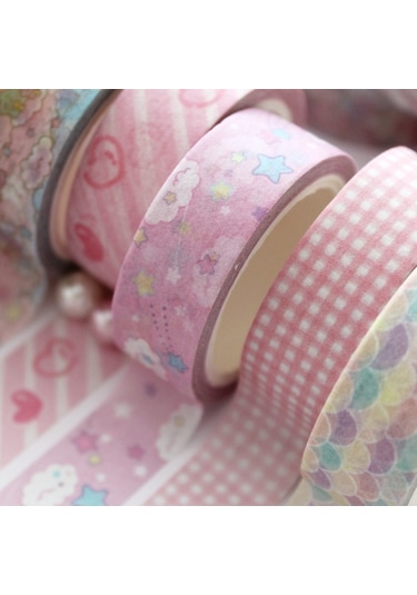 Cbtx 10 Rulo 8689 Cep Ve Kağıt Bant Dıy Günlüğü Dekorasyon Bandı Gökkuşağı Gökyüzü