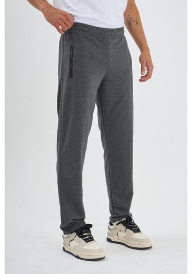 Shooter Sportswear Mevsimlik Antrasit Erkek Eşofman Altı Rahat Kalıp Fermuar Cepli Düz Paça Antrasit