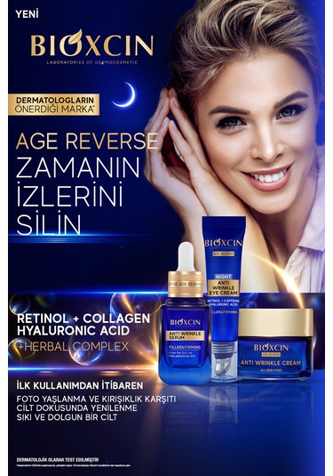 Age Reverse Kırışıklık Karşıtı Krem 50 ml - %10 Retinol, Kafein, Dolgunluk, Sıkılık