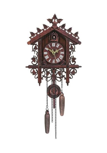 Didadodo Adet Retro Ahşap Guguklu Duvar Saati, Asılı El Sanatları Oturma Odası/ev/kafe Dekor, Şık Salıncaksalıncak Desenli Renkli