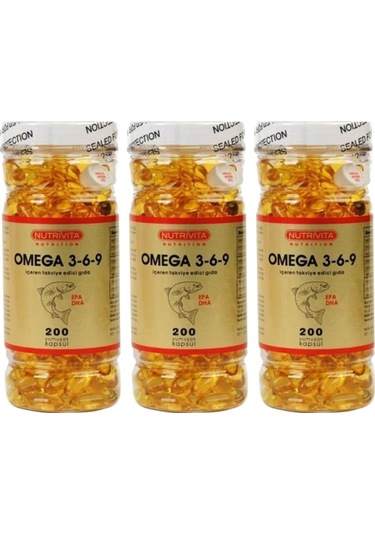 Nutrivita Nutrition Omega 3-6-9 Balık Yağı 3x200 Kapsül