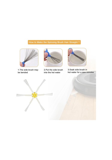 Sointeresting Irobot Roomba 600/700/500 İçin 6 Köşe Yan Fırça Aksesuarları, Yan Fırça Aksesuarları Yedek Parçaları