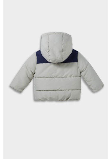 Defacto Erkek Bebek Su Geçirmez Kapüşonlu Fermuarlı Şişme Mont E8270a525augr498 Gri