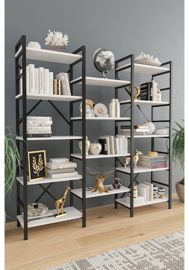 Gada Metal Kitaplık Beyaz