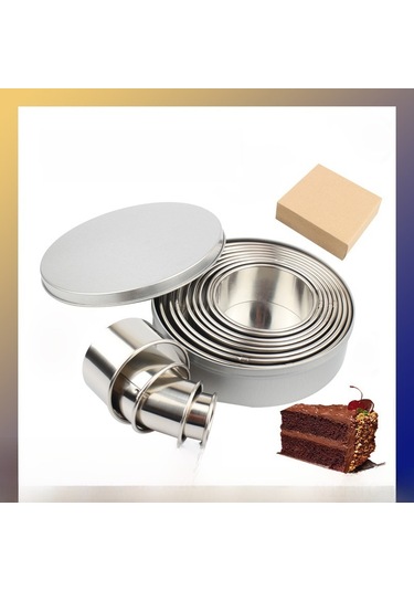 Skycity 304 Paslanmaz Çelik 12'li Set: Dairesel Pasta, Kurabiye Ve Mousse Kalıpları - Dayanıklı, Kolay Temizlenir, Ev Fırında Dıy Diğer