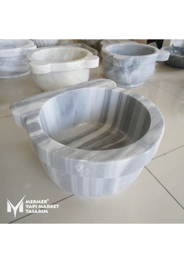 Marmara Pijamalı Mermer Kulaksız Düz Kurna