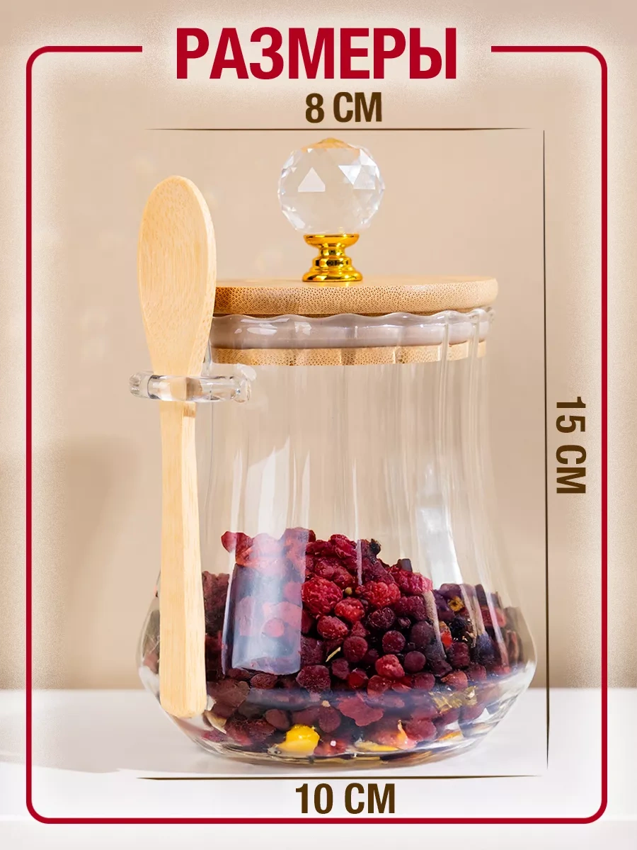 Homelabshop Ahşap Kapaklı Ve Kaşıklı Cam Şekerlik Seti 220515484 Beyaz