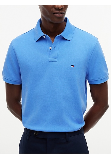 Tommy Hilfiger Polo Yaka Pike Erkek T-shirt Mavi