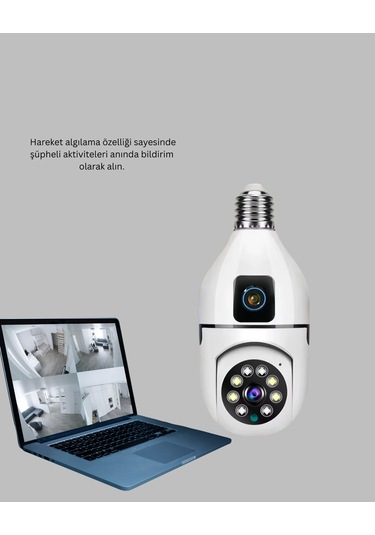 1080p Wifi Ampul Güvenlik Kamerası - Gece Görüş & Uzaktan Erişim
