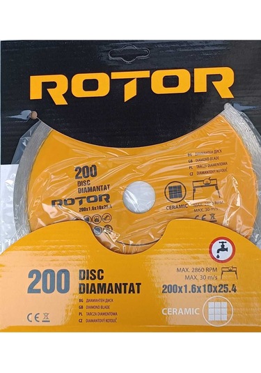 Elmas Disk 200x1.6x25.4 Sürekli - Seramik, Taş Ve Mermer Kesmek İçin