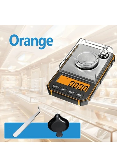 Xuweiwei 1 Adet Yüksek Hassasiyetli Dijital Cep Terazisi 50g Kapasite 0001g Çözünürlük Orange Color Portatif Pil İle Çalışan Mücevher Tozlar İlaçlar İçin -