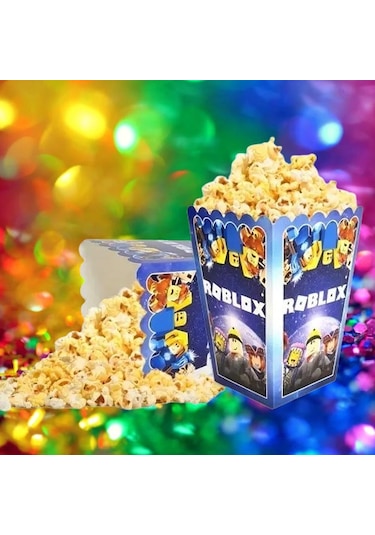 Mısır Kutusu Pop Corn 8 Li Roblox Temalı Doğum Günü Parti Malzemesi