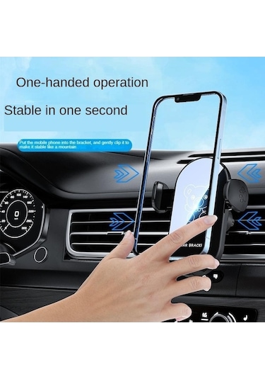 Novahub Sarı Araç Telefonu Tutucu Yeni Araç Navigasyon Desteği Küçük Ayı Karikatür Araba Havalandırma Cep Telefonu Tutucu Sarı