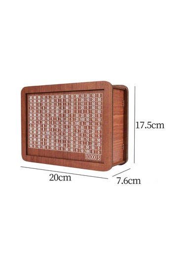 Ahşap Para Kutusu, Para Hedefi Ve Sayılar İle Sayıcı, Taşınabilir Depolama Kutusu, Yetişkinler Ve Çocuklar İçin Para Tasarruf Kutusu, 10000 Dolar