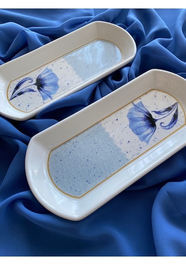 Venüs Home Gelincik Model 2 Adet Oval Kahvaltı Tabağı