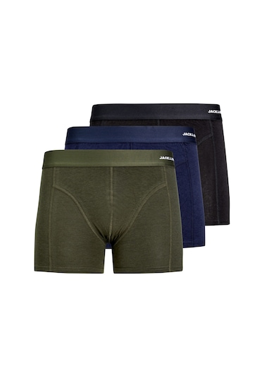 Jack & Jones 12198852 Bambu Erkek Boxer 3'lü Yeşil Haki