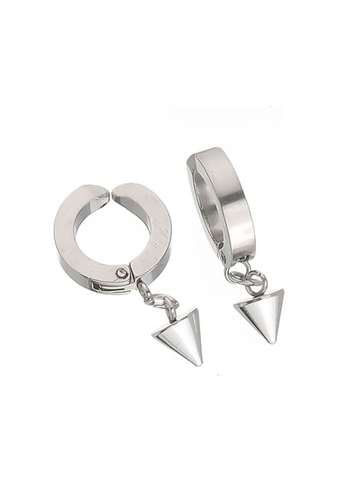 idolavm Ok Ucu Tasarım Sıkıştırmalı Erkek Küpe Çelik Takı p24 t5