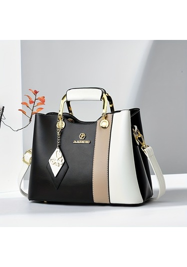 Kadınlar İçin Trendy Kontrast Renkli Tote Çanta
