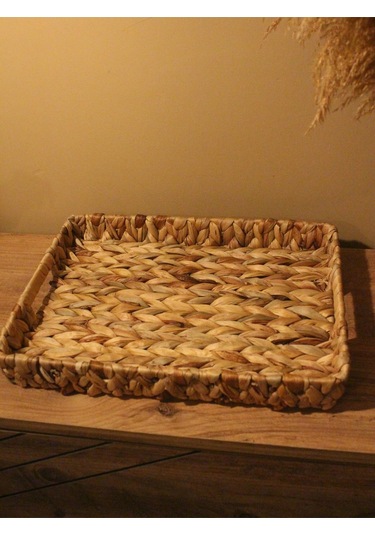 Hasır Su Sümbülü Dikdörtgen Tepsi Orta Boy Diğer