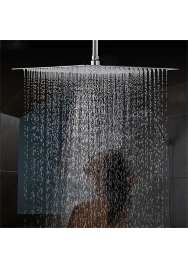 Beyaz Dumanı 8/10/12in Paslanmaz Çelik Kare Duş Başlığı Yüksek Basınçlı Duş Püskürtücü Üst Duş Başlığı Krom Su Tasarrufu Banyo Aksesuarları S Diğer