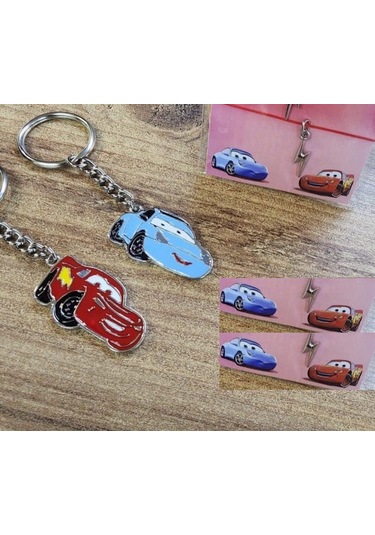 Mcqueen & Sally Kırmızı Mavi Şimşek Cars Çift Anahtarlık