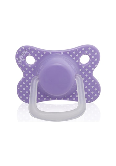 Bebedor B-142 Retro Yassı Uç Silikon Emzik 6-18 Ay No:2  Mor