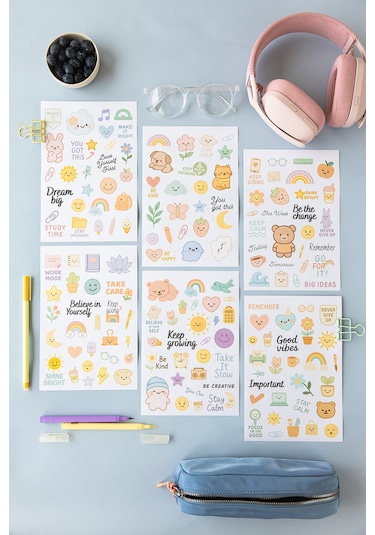 A5 Sticker Book 466 Adet 18 Yaprak Renkli Etiket Defteri Little Daily Joys