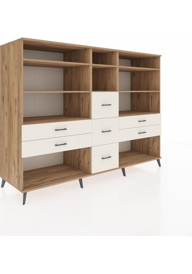 Kronos Dolap 8 Raflı 7 Çekmeceli 220x59x163 Çam-çam/aytaşı Çam-çam/aytaşı