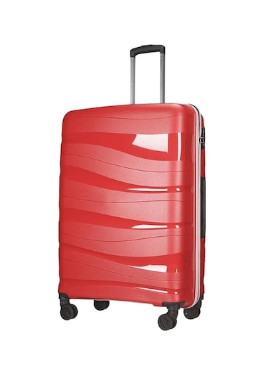 Wexta Wx-pp10 Dalgalı Kırmızı Polipropılen Orta Boy Valız Kırmızı